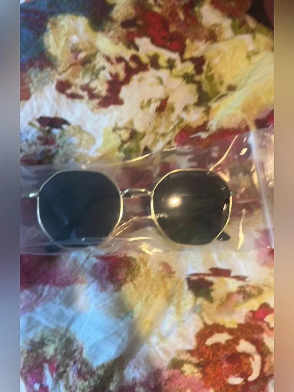 NWT Geometric Gold Frame Sunglasses